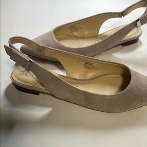 SOLE SOCIETY tan Slingback Flats 8